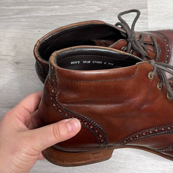 Cole Haan Liam Chukka II Boots Mens US 10.5 M Brown Leather Wingtip Ankle C11053 - Picture 6 of 9